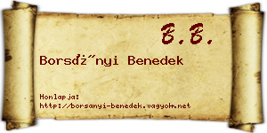 Borsányi Benedek névjegykártya