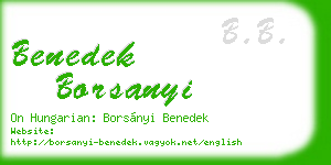 benedek borsanyi business card